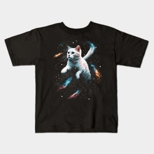 The Meow-tains of Mars: A Feline's Interstellar Odyssey Kids T-Shirt